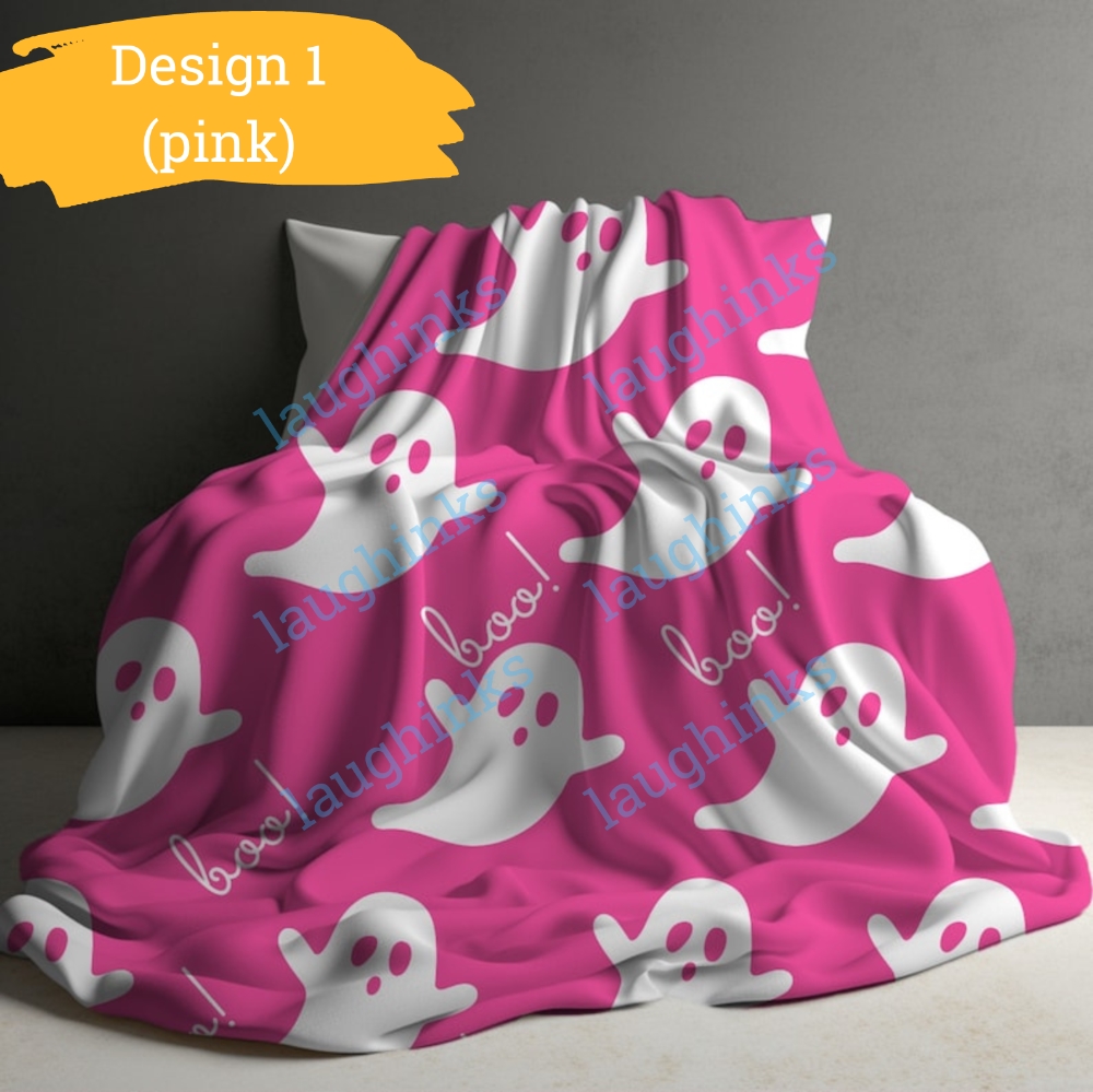 Pink Halloween Dog Collars With Personalized Name Ghosts 