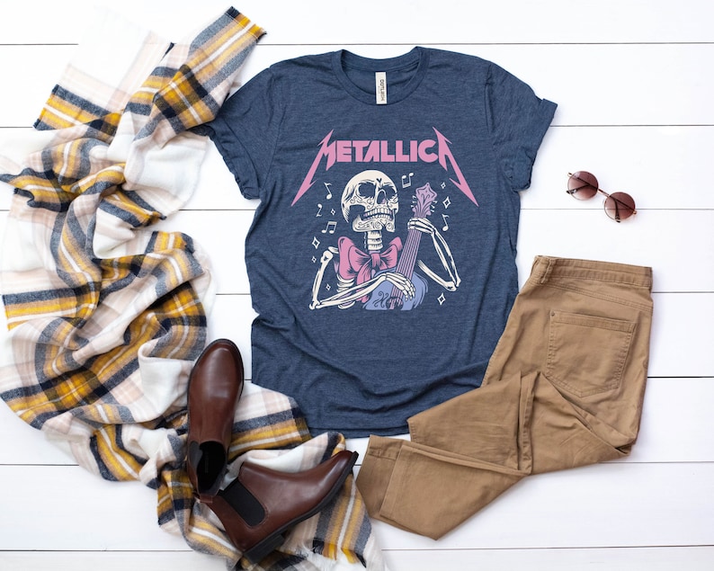 Metallica Distressed Guitar Unisex Shirt, Comfort Colors Vintage