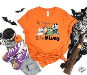 Bluey Halloween Shirt Bluey Shirt Kids Bluey Trick Or Treat Shirt Happy Halloween Shirt Spirit Halloween Bluey And Bingo Halloween Costumes Baby Halloween Costumes Shirt New revetee.com 3