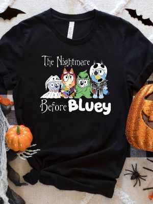 Bluey Halloween Shirt Bluey Shirt Kids Bluey Trick Or Treat Shirt Happy Halloween Shirt Spirit Halloween Bluey And Bingo Halloween Costumes Baby Halloween Costumes Shirt New revetee.com 5