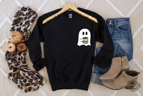 Cute Spooky Coffee Sweatshirt Womens Ghost Sweatshirt Spooky Season Fall Coffee Lover Shirt Halloween Party Shirt Fall Graphic Shirt Lonely Ghost Sweatshirt New revetee.com 7