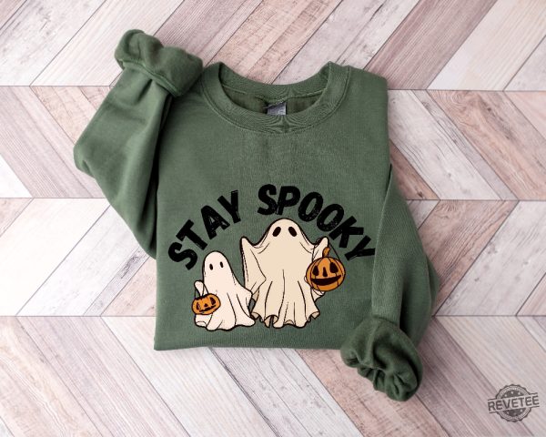 Stay Spooky Sweatshirt Halloween Sweatshirt Halloween Gift Hoodie Womens Halloween Sweatshirt Spooky Season Shirt Ghost Halloween Stay Spooky Svg Unique revetee.com 5