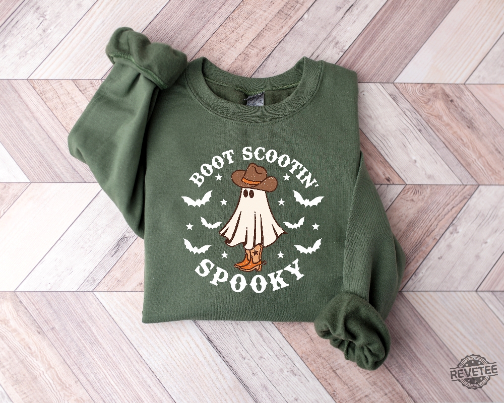 Boot Scootin Spooky Sweatshirt Cute Spooky Shirt Halloween Gift Halloween Shirt Cowboy Ghost Shirt Western Halloween Shirt Spooky Season Shirt New