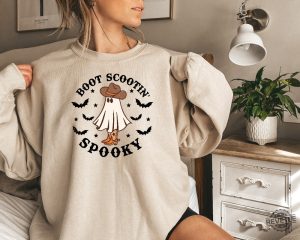 Boot Scootin Spooky Sweatshirt Cute Spooky Shirt Halloween Gift Halloween Shirt Cowboy Ghost Shirt Western Halloween Shirt Spooky Season Shirt New revetee.com 3