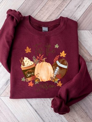 Tis The Season Sweatshirt Fall Football Hoodie Pumpkin Patch Shirt Autumn Shirt Womens Halloween Shirt Tis The Dam Season Tis The Season Football Shirt New revetee.com 2