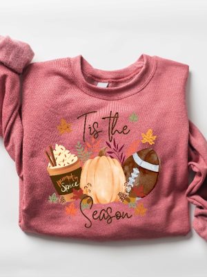 Tis The Season Sweatshirt Fall Football Hoodie Pumpkin Patch Shirt Autumn Shirt Womens Halloween Shirt Tis The Dam Season Tis The Season Football Shirt New revetee.com 7