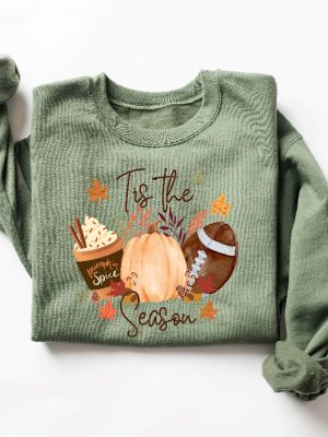 Tis The Season Sweatshirt Fall Football Hoodie Pumpkin Patch Shirt Autumn Shirt Womens Halloween Shirt Tis The Dam Season Tis The Season Football Shirt New revetee.com 8