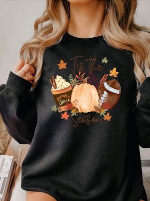 Tis The Season Sweatshirt Fall Football Hoodie Pumpkin Patch Shirt Autumn Shirt Womens Halloween Shirt Tis The Dam Season Tis The Season Football Shirt New revetee.com 9