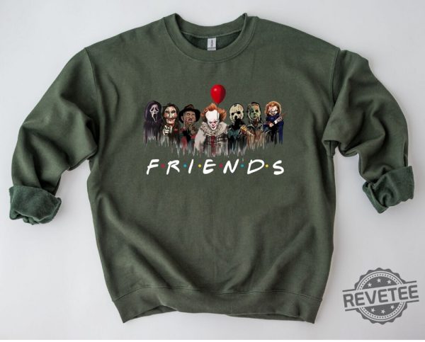 Horror Characters Friends Sweatshirt Halloween Horror Characters Shirt Friends Halloween Shirt Horror Movie Characters Shirt Spirit Halloween Horror Nights Merch New revetee.com 2