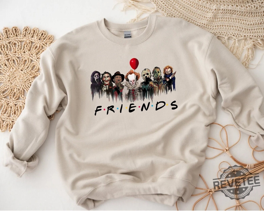 Horror Characters Friends Sweatshirt Halloween Horror Characters Shirt Friends Halloween Shirt Horror Movie Characters Shirt Spirit Halloween Horror Nights Merch New revetee.com 4