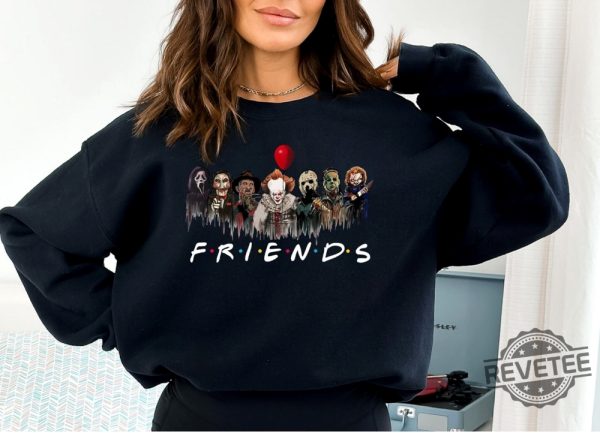 Horror Characters Friends Sweatshirt Halloween Horror Characters Shirt Friends Halloween Shirt Horror Movie Characters Shirt Spirit Halloween Horror Nights Merch New revetee.com 5