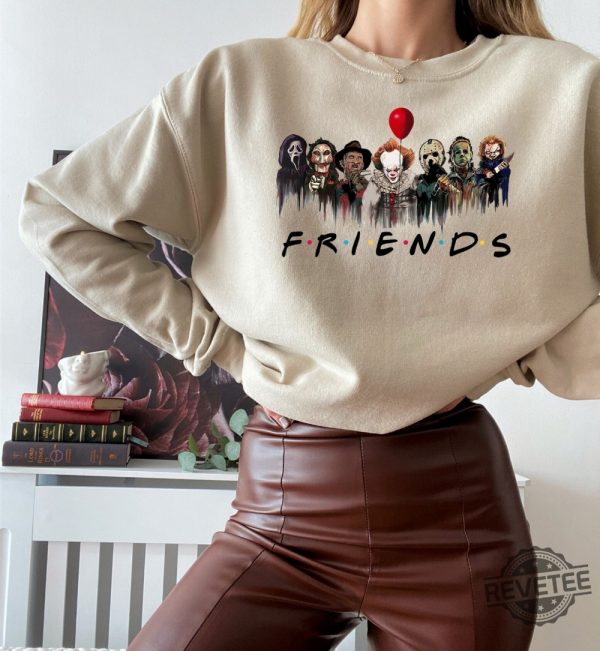 Horror Characters Friends Sweatshirt Halloween Horror Characters Shirt Friends Halloween Shirt Horror Movie Characters Shirt Spirit Halloween Horror Nights Merch New revetee.com 7