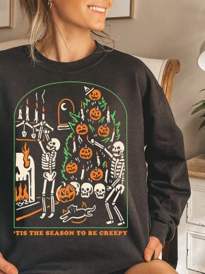 Tis The Season To Be Creepy Sweatshirt And Hoodie Dead Inside Halloween Sweatshirt Black Halloween Sweatshirt Funny Halloween Shirt Tis The Dam Season New revetee.com 2