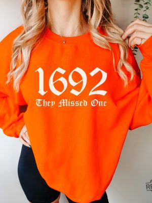 Salem 1692 They Missed One Crewneck Sweatshirt Retro Salem Massachusetts Halloween Crewneck Vintage Witches Shirt revetee.com 4