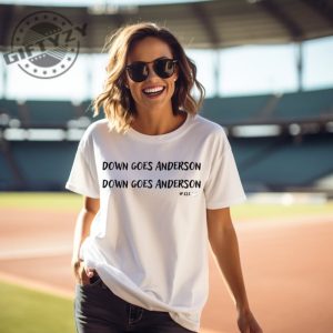 Down Goes Anderson Tshirt Cleveland Baseball Sweatshirt Cle Guardians Fan Gift Down Goes Anderson Shirt giftyzy.com 5