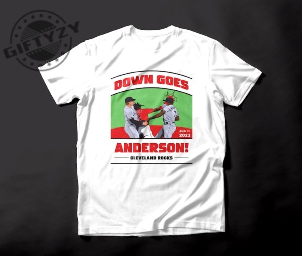 Jose Ramirez Vs Tim Anderson Sweatshirt Down Goes Anderson Hoodie Cleveland Guardians Tee Down Goes Anderson Shirt giftyzy.com 1