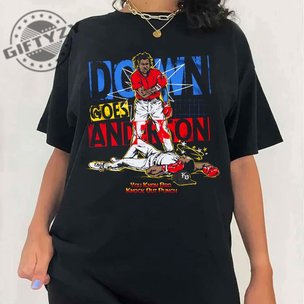 Down Goes Anderson Trending Shirt Jose Ramirez Vs Tim Anderson Tee Funny Meme Hoodie Baseball Sweatshirt