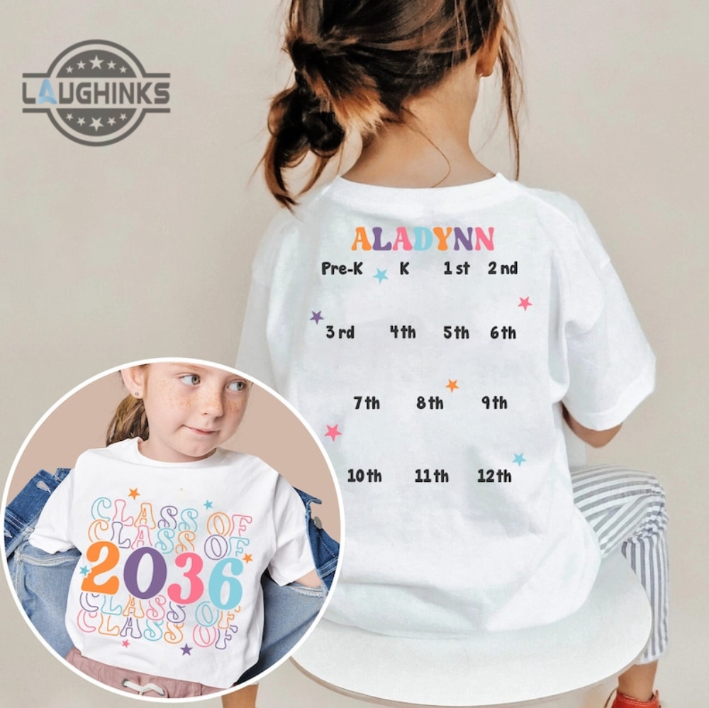 Class Of 2036 Shirt Double Sided Class Of 2036 Handprint Shirt First Day Of School Shirt Welcome Back To School 2023 Sweatshirt Hoodie For Youth Kids