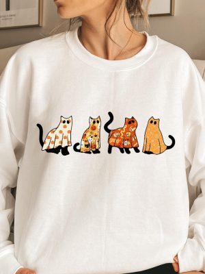 Ghost Cats Halloween Sweatshirt Or Hoodie Cat Lover Gift Funny Halloween Cat Shirt Halloween Shirt Halloween Cat Clothes Halloweentown Sweatshirt Halloween Shirts Spirit Halloween Shirt New revetee.com 2