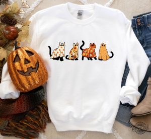 Ghost Cats Halloween Sweatshirt Or Hoodie Cat Lover Gift Funny Halloween Cat Shirt Halloween Shirt Halloween Cat Clothes Halloweentown Sweatshirt Halloween Shirts Spirit Halloween Shirt New revetee.com 5