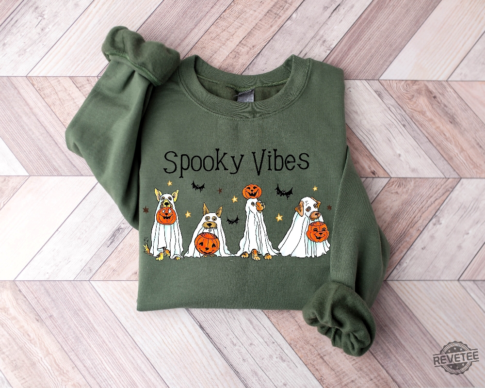 Halloween Sweatshirt Halloween Sweater Ghost Sweatshirt Halloween Dog Sweatshirt Ghost Dog Shirt 2023 Happy Halloween Retro Spooky Season Halloweentown Sweatshirt New