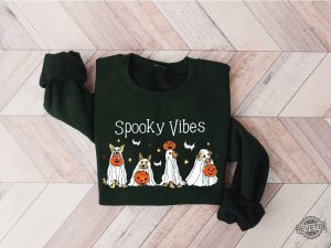 Halloween Sweatshirt Halloween Sweater Ghost Sweatshirt Halloween Dog Sweatshirt Ghost Dog Shirt 2023 Happy Halloween Retro Spooky Season Halloweentown Sweatshirt New revetee.com 2