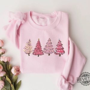 Pink Tree Christmas Sweater Christmas Sweater Christmas Crewneck Christmas Tree Sweatshirt Holiday Sweaters For Women Winter Sweatshirt Small Pink Christmas Tree Shirt New revetee.com 3