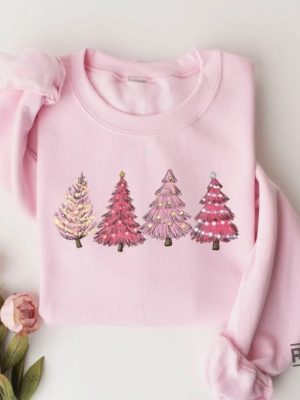 Pink Tree Christmas Sweater Christmas Sweater Christmas Crewneck Christmas Tree Sweatshirt Holiday Sweaters For Women Winter Sweatshirt Small Pink Christmas Tree Shirt New revetee.com 3