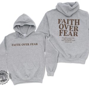 Faith Over Fear Hoodie, Trendy Bible Verse Aesthetic Christian Preppy Hoodie
