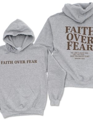 Faith Over Fear Christian Hoodie Christian Sweatshirt Jesus Hoodie Trendy Hoodie Bible Verse Sweater Aesthetic Clothes Aesthetic Hoodie Christian T Shirt Designs New revetee.com 4