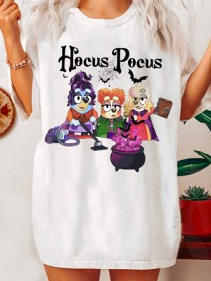 Bluey Hocus Pocus Halloween Shirt Bluey Cosplay Halloween Shirt Bluey Characters Shirt Bluey Christmas Shirt Bluey Dad T Shirt Bluey Shirt For Adults Unique revetee.com 2