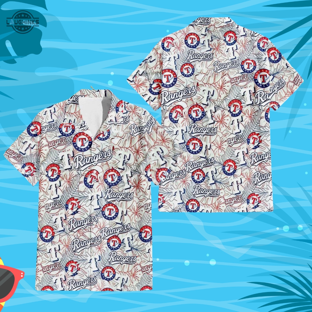 MLB Texas Rangers Hawaiian Shirt Aloha Tropical Floral Summer