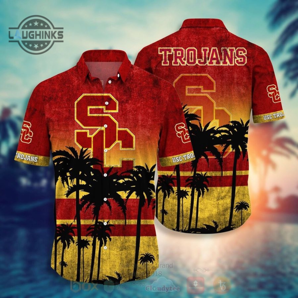 Usc Hawaiian Shirt Usc Trojans Hawaiian Shirt And Shorts Usc Mens Shirts  Usc Shirt Near Me Usc Trojans Shirts NEW - Laughinks