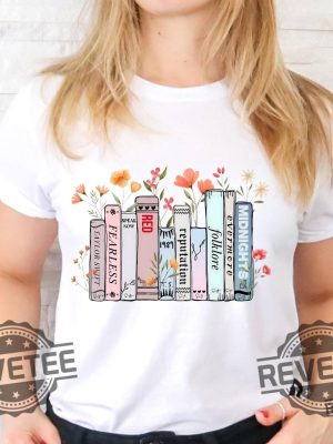 Taylors Music Albums As Books Shirt Tour Merch Tee For Fans The Eras Tour Shirt Eras Tour Outfit Ideas Swiftie Dad Shirt Taylor Swift Eras Tour Merchandise New revetee.com 2