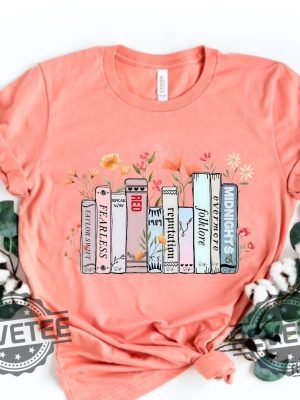 Taylors Music Albums As Books Shirt Tour Merch Tee For Fans The Eras Tour Shirt Eras Tour Outfit Ideas Swiftie Dad Shirt Taylor Swift Eras Tour Merchandise New revetee.com 5