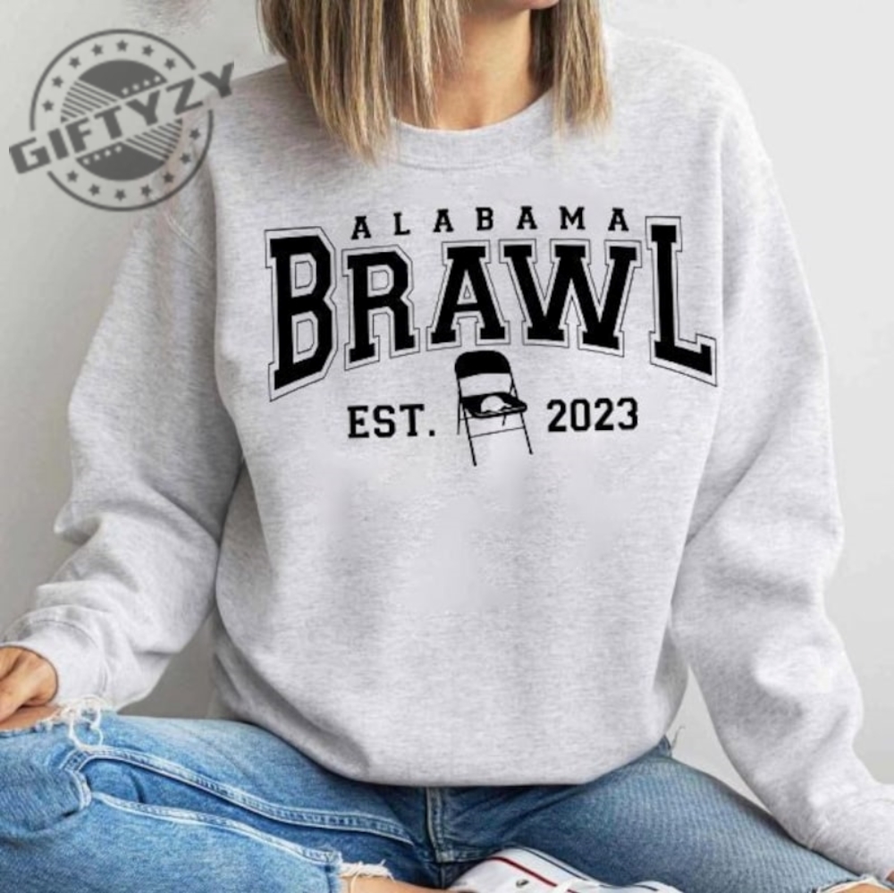 Vintage Alabama Brawl Shirt Alabama Slugger White Metal Folding Chair Tee Montgomery Alabama Brawl Shirt Tee Hoodie Sweatshirt