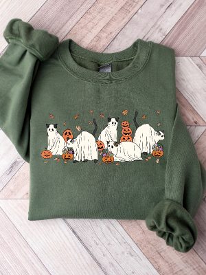 Halloween Ghost Cat Sweatshirt Cat Halloween Sweatshirt Cute Cats Halloween Shirt Ghost Black Cat Shirt Spirit Halloween Shirt Cute Halloween Shirt Ideas Halloween Sweaters Unique revetee.com 3