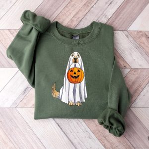 Halloween Dog Shirt Funny Halloween Shirt Golden Retriever Halloween Shirt Golden Retriever Ghost Spirit Halloween Shirt Cute Halloween Shirt Ideas Halloween Sweaters Unique revetee.com 3