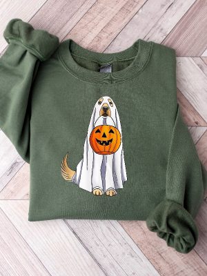 Halloween Dog Shirt Funny Halloween Shirt Golden Retriever Halloween Shirt Golden Retriever Ghost Spirit Halloween Shirt Cute Halloween Shirt Ideas Halloween Sweaters Unique revetee.com 3