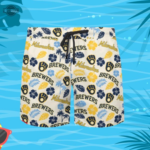 milwaukee brewers hawaiian shirt and shorts inspired by brewers hawaiian shirt night 2023 milwaukee brewers promotions 2023 brewers theme nights 2023 laughinks.com 9