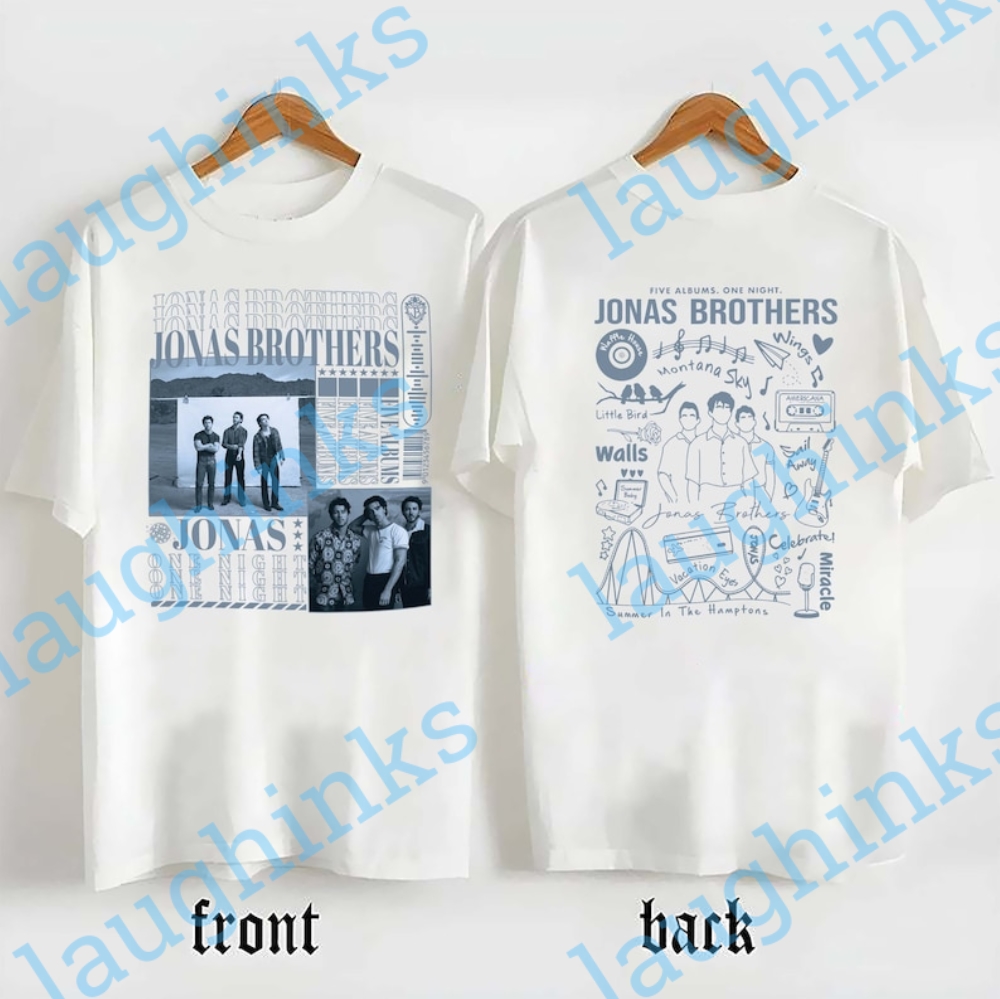 Jonas Brothers Tour Shirt Double Sided Vintage Jonas Brothers Shirt Jonas Brothers Tshirt Jonas Brothers Concert Shirt Five Albums One Night Tour Setlist Shirts