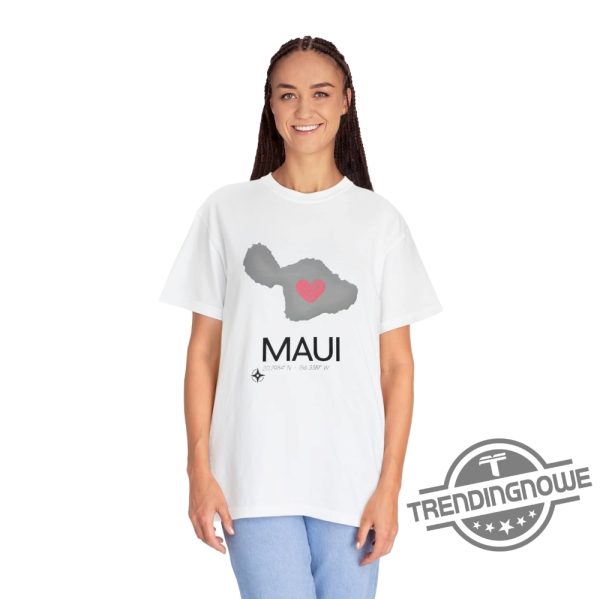 Maui Strong Shirt Maui Map Coordinates Shirt Stand With Maui T Shirt Hawaii T Shirt Love Maui Shirt trendingnowe.com 3