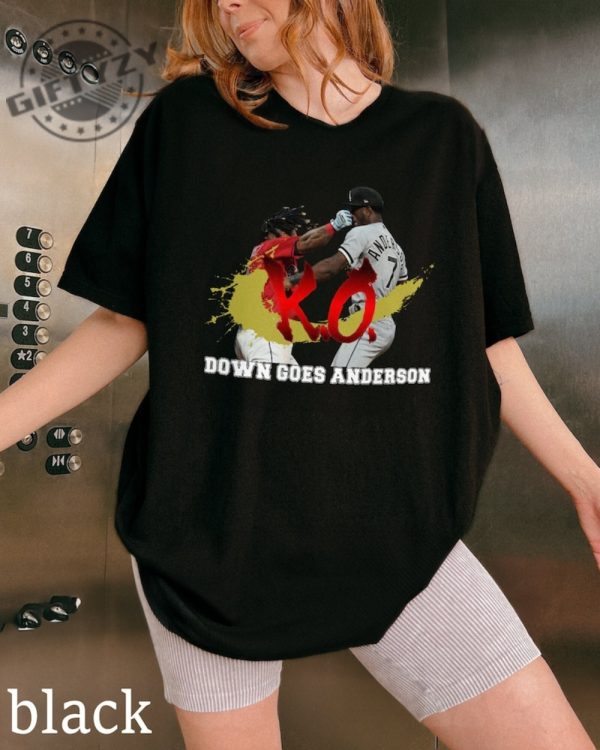 Down Goes Anderson Jose Ramirez Vs Tim Anderson Shirt Funny Meme Tee Baseball Sweatshirt Hoodie Trending Shirt giftyzy.com 1