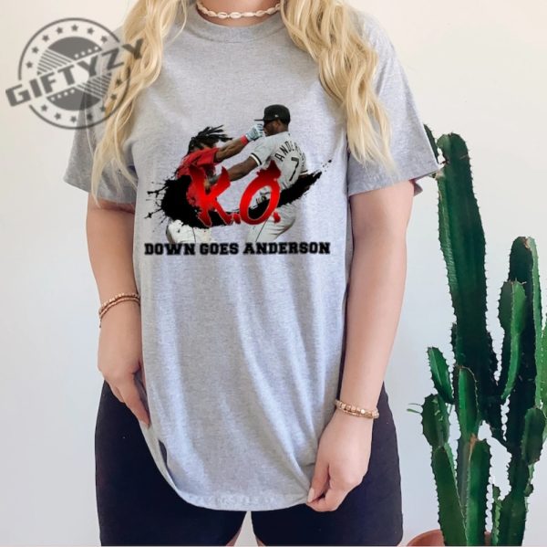 Down Goes Anderson Jose Ramirez Vs Tim Anderson Shirt Funny Meme Tee Baseball Sweatshirt Hoodie Trending Shirt giftyzy.com 4