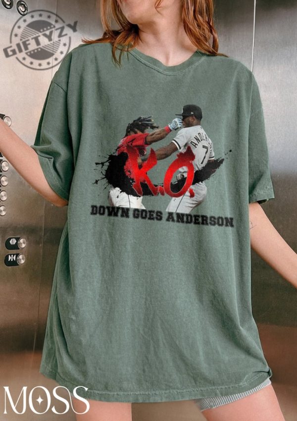 Down Goes Anderson Jose Ramirez Vs Tim Anderson Shirt Funny Meme Tee Baseball Sweatshirt Hoodie Trending Shirt giftyzy.com 5