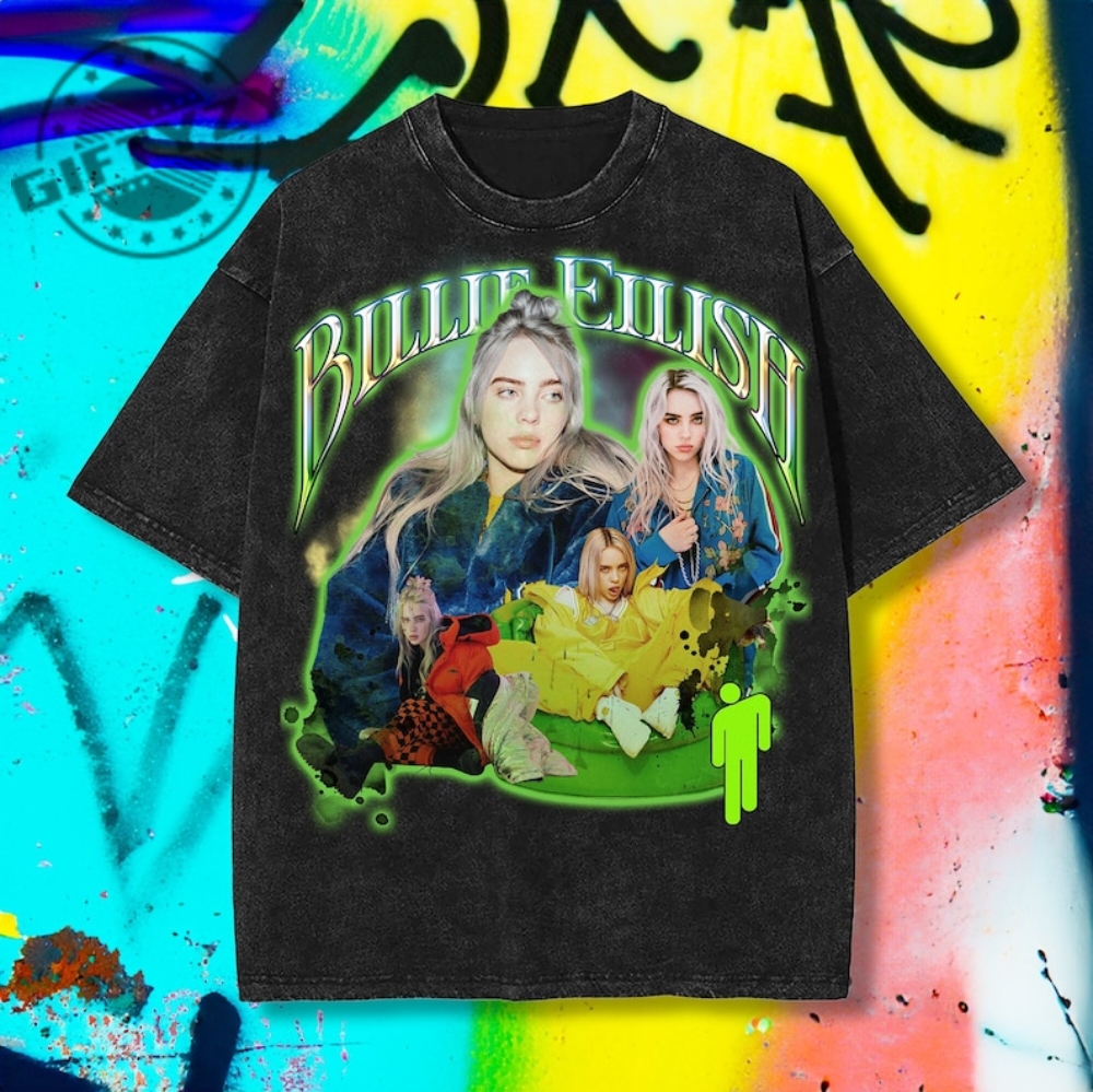 Billie Eilish Green Neon Shirt Vintage Billie Eilish Tshirt Billie Eilish Hoodie Gift For Billie Eilish Fan