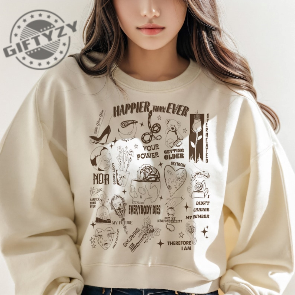 Happier Than Ever Hotline Shirt Billie Shirt Billie Eilish Tshirt Billie Eilish Hoodie Vintage Gift For Billie Eilish Fan