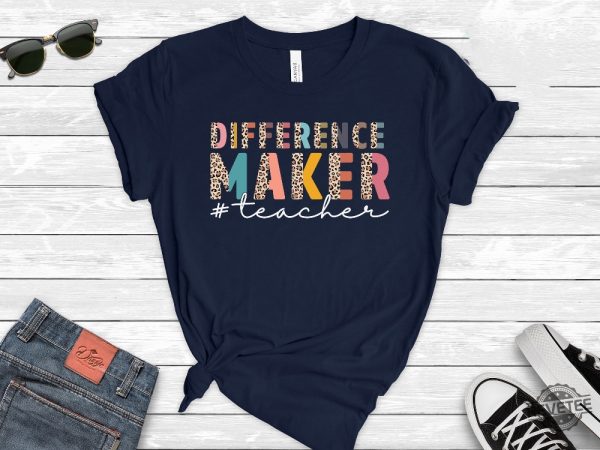 Difference Maker Teacher Shirt Teacher Gifts Teacher Appreciation Gift Womens Teacher Shirt Back To School First Day Of School First Day Of Pre K Shirt New revetee.com 1