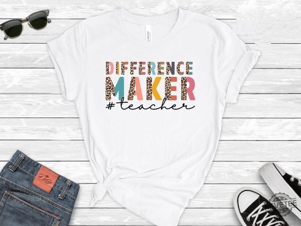 Difference Maker Teacher Shirt Teacher Gifts Teacher Appreciation Gift Womens Teacher Shirt Back To School First Day Of School First Day Of Pre K Shirt New revetee.com 3