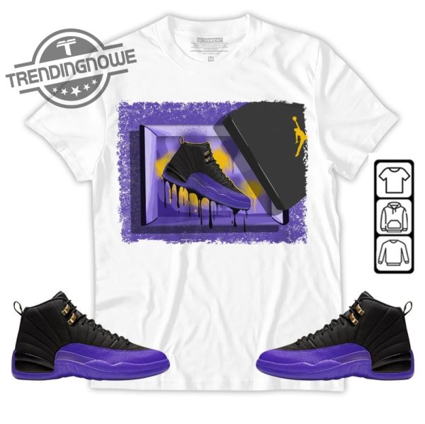 Jordan 12 Field Purple Shirt Jordan Box Unisex Shirt To Match Sneaker trendingnowe.com 4